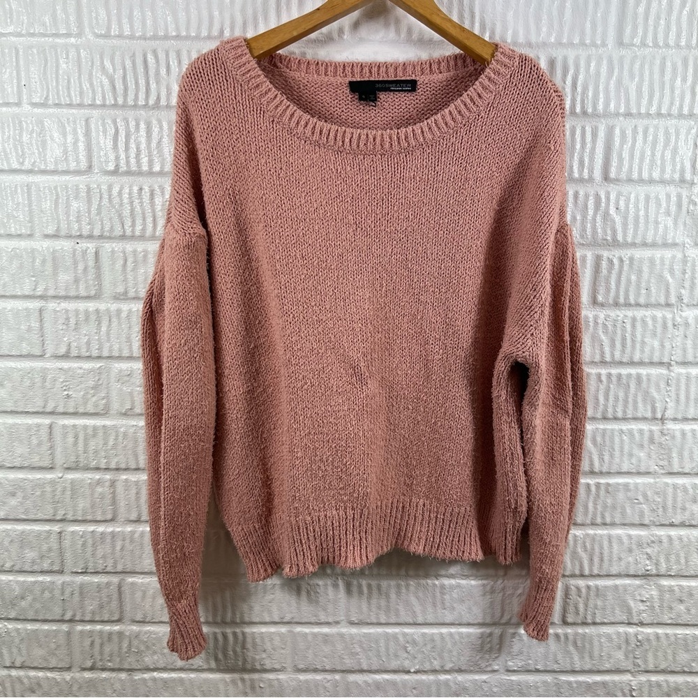 360 Sweater Italian Yarn Peach Balloon Sleeves Small‎